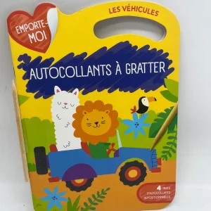 livre d’activité Autocollant à gratter avec son stylet  thème les véhicules YOYO édition Neuf