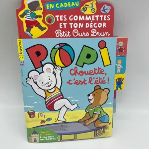 livre d’activité Magazine POPI Chouette c’est l’été Hors serie avec ces gommettes Petit ours Brun Neuf