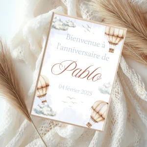 Affiche personnalisée anniversaire " dans les airs "