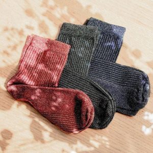 Trio de chaussettes à paillettes - anthracite, navy, bordeaux