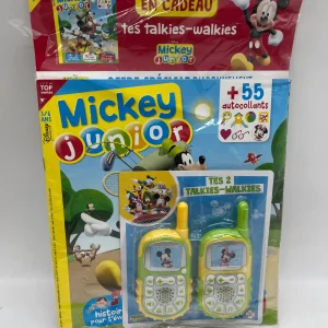 livre d’activité Magazine Mickey junior avec ces talkies-walkies Mickey jaune vert Neuf ! Disney