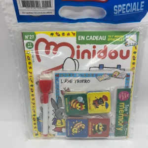 Livre d’activité Magazine x2 Minidou avec son mémo Les petites Bêtes et son ardoise effaçable ! Jeux activité stickers