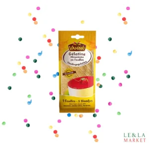 Gélatine alimentaire en feuilles Vahiné x9