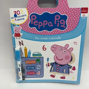Livre d’activités Magazine Je Joue j’apprends Peppa pig Mon année de maternelle 70  gommettes couleur lettre chiffres numéro 48 Neuf