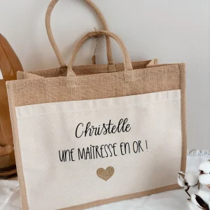 Sac en jute cadeau maîtresse / nounou