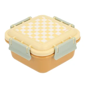 Petite boîte à lunch - Motifs échecs jaune