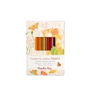 12 crayons de couleur + cartes - Le jardin du moulin