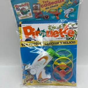 livre d’activité Magazine Pirouette avec son pistolet lance disque Neuf sous blister 5/8 ans