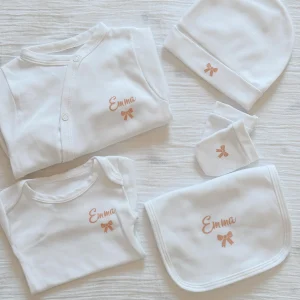 Tenue de naissance en coton personnalisée
