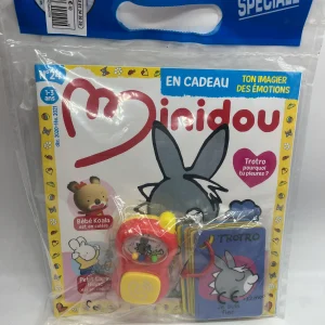 Livre d’activité Magazine x2 Minidou avec son imagier des émotions et son téléphone ! Jeux activité stickers