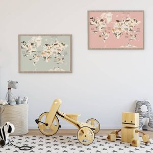 Carte du monde animaux