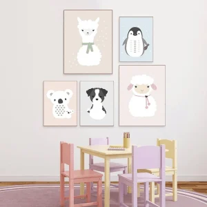 Affiche animaux pastel