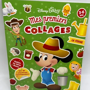 Magazine livre d’activité Disney Baby Mes premiers collages thème la Ferme Histoire jeu activité Neuf