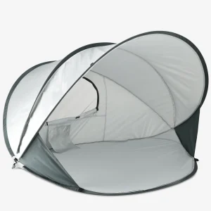 Deryan Tente de plage pop-up de luxe XXL - Anti-UV 50+ - Silver