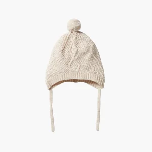 Bonnet Tricot Cable Oatmeal