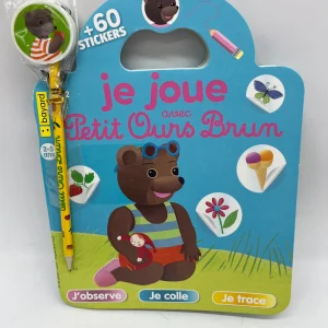 Livre d’activité Magazine Je joue avec Petit ours brun jeux histoire stickers Neuf thème Les vacances ! Jeux activité stickers
