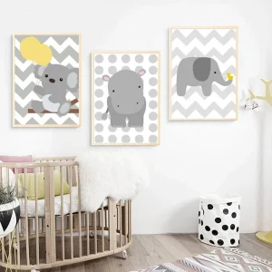 Affiches koala, éléphant, hippopotame