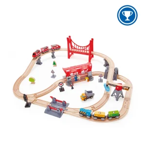 Busy City Rail Set – Hape : Construisez et Explorez la Ville !