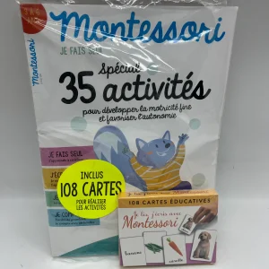 Magazine livre d’activité 35 activités à faire seul Montessori 3à 6 ans avec ces 108 cartes j’écris je lis Neuf ! Format A4