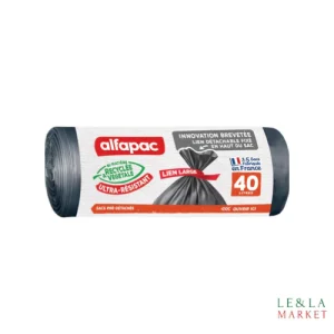 Sacs poubelle recyclés maxi poids à lien large Alfapac x15 40l