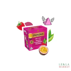 Thé vert saveur framboise passion Twinings 20 sachets 32g