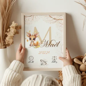 Affiche personnalisée, thème forêt et animaux