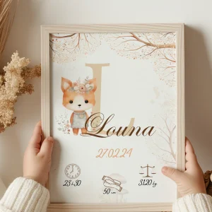 Affiche personnalisée, thème forêt et animaux