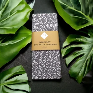 Drap plat gris fantaisie Tex Home 180x280cm