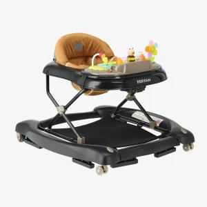 Deryan Poussette 4-en-1 de luxe - Fonction bascule - Comprend un jeu et un plateau - pliable - Noir & Nougat