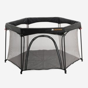Deryan Parc pour enfants portable - Noir - Sommier fixe - Coffre de voyage - lit de camping