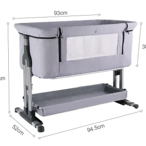 Berceau Cododo Réglable avec Matelas et Espace de Rangement – Lit Bébé Sécurisé et Aéré (93 cm)