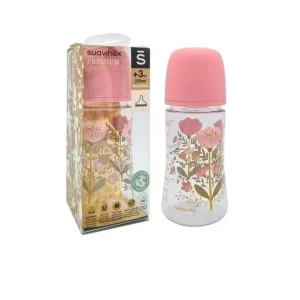 Biberon Suavinex avec tétine SX Pro  PINK – Débit Moyen (M).