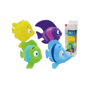 Set de 4 Poissons en Caoutchouc