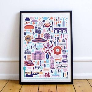 Affiche illustrée Toulouse