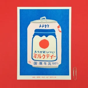 Petite Affiche Risographie - Cannette Thé - We Are Out Of Office