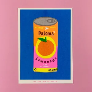 Petite Affiche Risographie - Limonade Paloma  - We Are Out Of Office