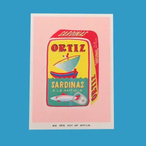 Petite Affiche Risographie - Sardines Ortiz - We Are Out Of Office