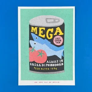 Petite Affiche Risographie - Méga Sardines  - We Are Out Of Office
