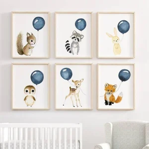 Affiche animaux de la forêt ballon