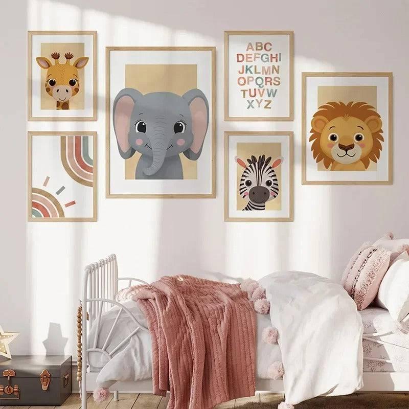 Affiches animaux savane colorée - Décoration enfantine pour bébé et enfant – Image 3