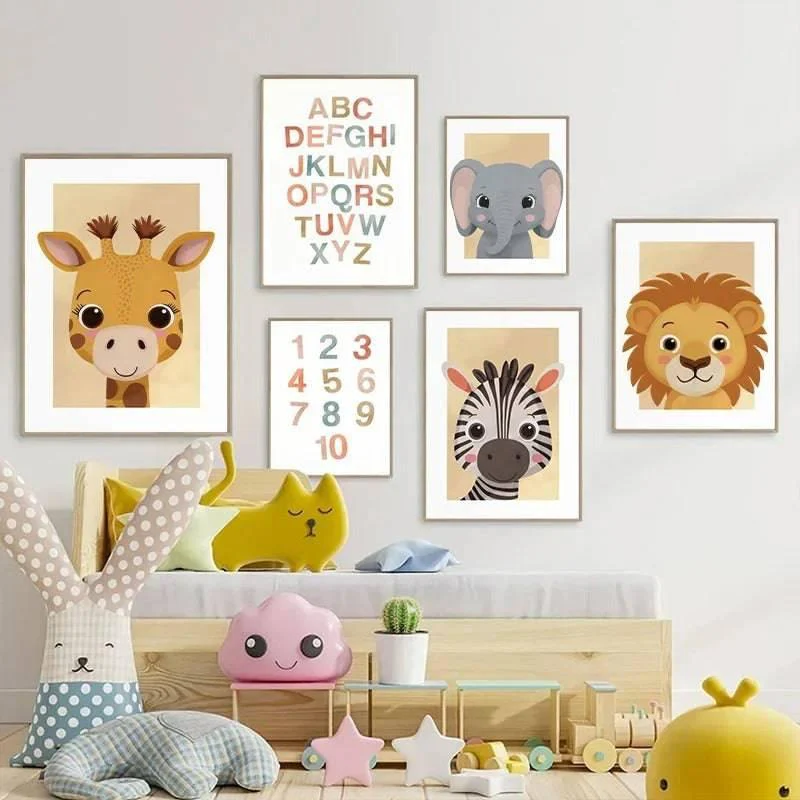 Affiches animaux savane colorée - Décoration enfantine pour bébé et enfant – Image 2