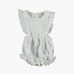 Barboteuse à Volants Emma Blanc