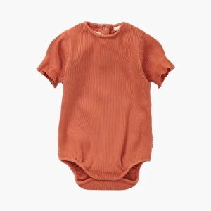 Barboteuse Manches Bouffantes Terracotta