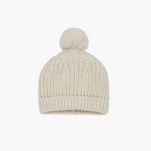Bonnet Tricot Pompon Erna Ecru