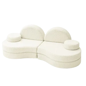 Canapé Modulable Enfant 6 Éléments "Coccolo" - Tissu Doux  Cream