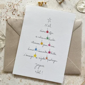 Carte Postale Sapin de Noël - Papillonnage