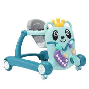 Trotteur Évolutif Poussoir Bébé 2-en-1 avec Tableau d'Activités Interactif