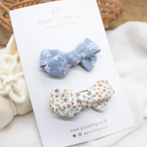 Duo de noeuds- fleuri bleu