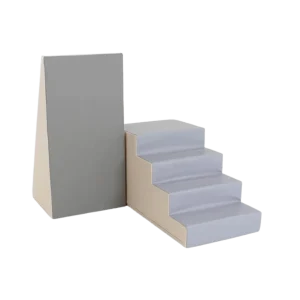 Ensemble de Jeu Souple avec Marche et Toboggan - Beige  Grey