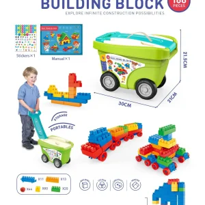 Kit Blocs de Construction Géants avec Chariot à Tirer